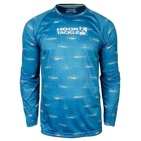 Chemise De Pêche UV Hook & Tackle Homme Taille S – Bleue, Respirante, Sèche Rapidement – TB état