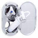 Trinidad Transom Shower Cold Only, Chrome Cup & Lid, Hammer-Head Arctic White Sprayer, 6' White Rubber Hose, Chrome Trinidad Handle image number 2