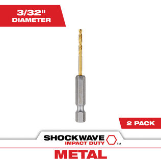 3/32" SHOCKWAVE Impact Duty RED HELIX Titanium Drill Bit