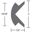 Flexible Vinyl Rub Rail Insert - 1" H x 1/2" W - WHC - 50' L, Frosty White image number 1