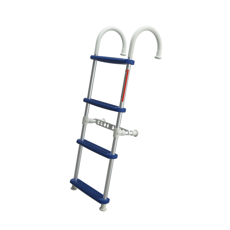4-Step Gunwale-Mount Boarding Ladder, 7" Hook, Blue Steps image number 0