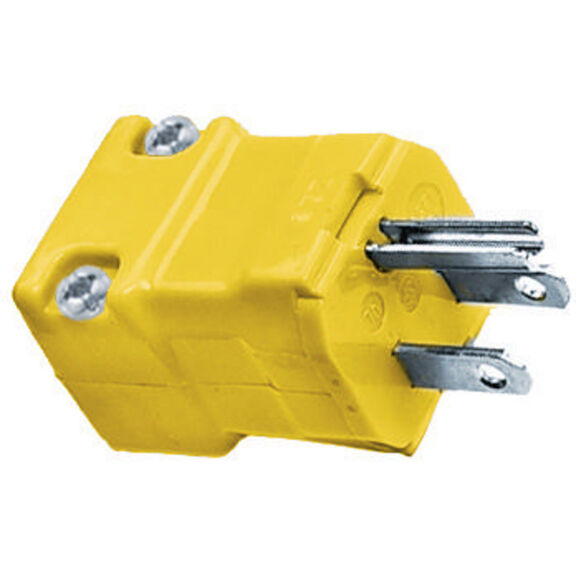 Hubbell Marine Valise Plug, 15A 125V, 5-15P, Yellow image number 0