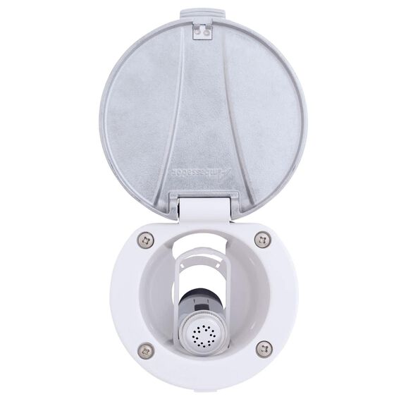 Recessed Shower Arctic White Cup with Stainless Steel Lid, Hammer-Head Arctic White Sprayer, 6' Stainless Steel Hose image number 5