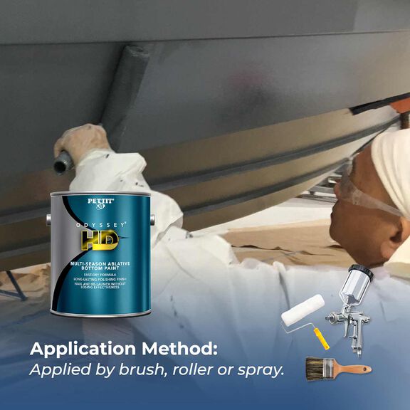 Odyssey HD Multi-Season Copolymer Ablative Antifouling Paint, Black, Gallon image number 2