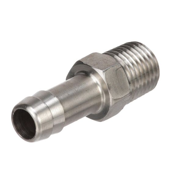 Quicksilver 8M0058419 Stainless Steel Fuel Tank 1/4" NPT Thread Fitting w/ 5/16" (8mm) Barb image number 0