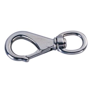 Swivel-Eye Snap, Nickel, 5/8" Eye ID, 3-1/4" Length, 5/16" Opening
