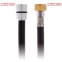 Hose 6' Rubber PVC 1/2" NPS-F + 1/2" NPS-F Adapter Black image number 1