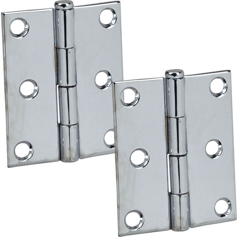 Chrome-Plated Zinc Removable-Pin Butt Hinge, 3"H x 3"W image number null