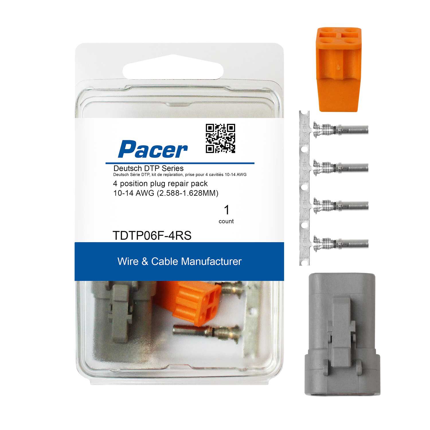 14-18 AWG DTP Deutsch Plug Repair Kit, 4 Position