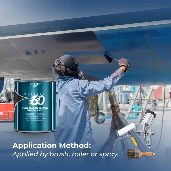 Odyssey 60 Multi-Season Ablative Antifouling Bottom Paint, Black, Gallon image number 4