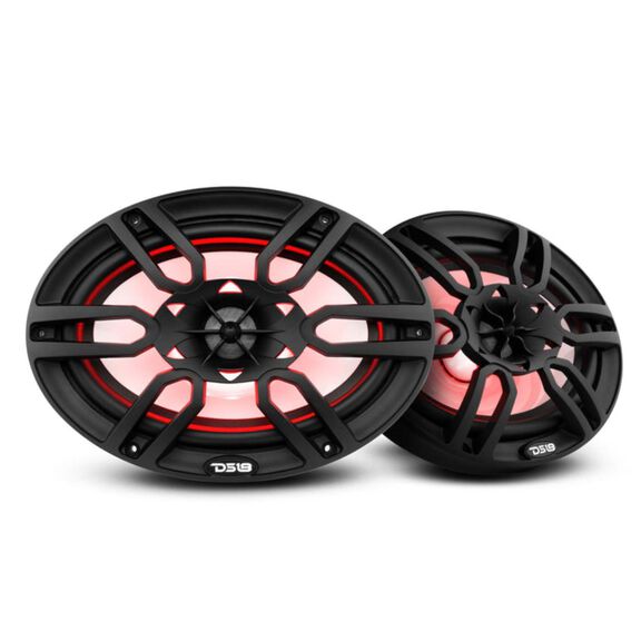 HYDRO 6X9" 2-Way Marine Speakers with Integrated RGB LED Lights, 375 Watts, Black image number 0