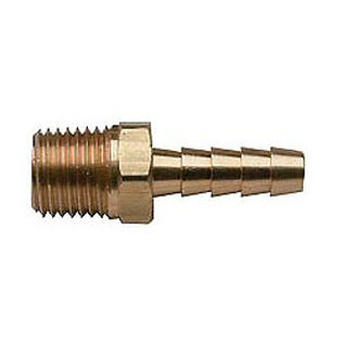 Brass Hose Barb, 1/8" NPT x 3/8" Male Thread
