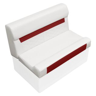 Wise DLX100-1906 DLX Series 37" Pontoon Bench Seat Cushion Set - White / Crimson Red