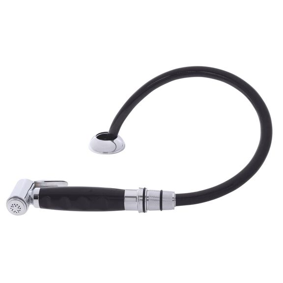 Deck-Mount Sprayer Hammer-Head Black Sprayer, 6' Black Rubber Hose, Elite Holder image number 1
