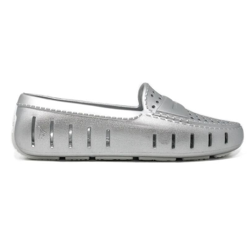 Floafers Women's Posh Metallic Shoes, in Silver Metallic/Bright White, Size 11 | by West Marine