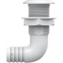 SEAFLO 1 in Angled Thru Hull Fitting with Built-In Check Valve Stainless Steel Cap image number 1
