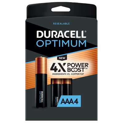 Optimum AAA Batteries with 4X the Patented POWER BOOST Ingredients, 4-Pack