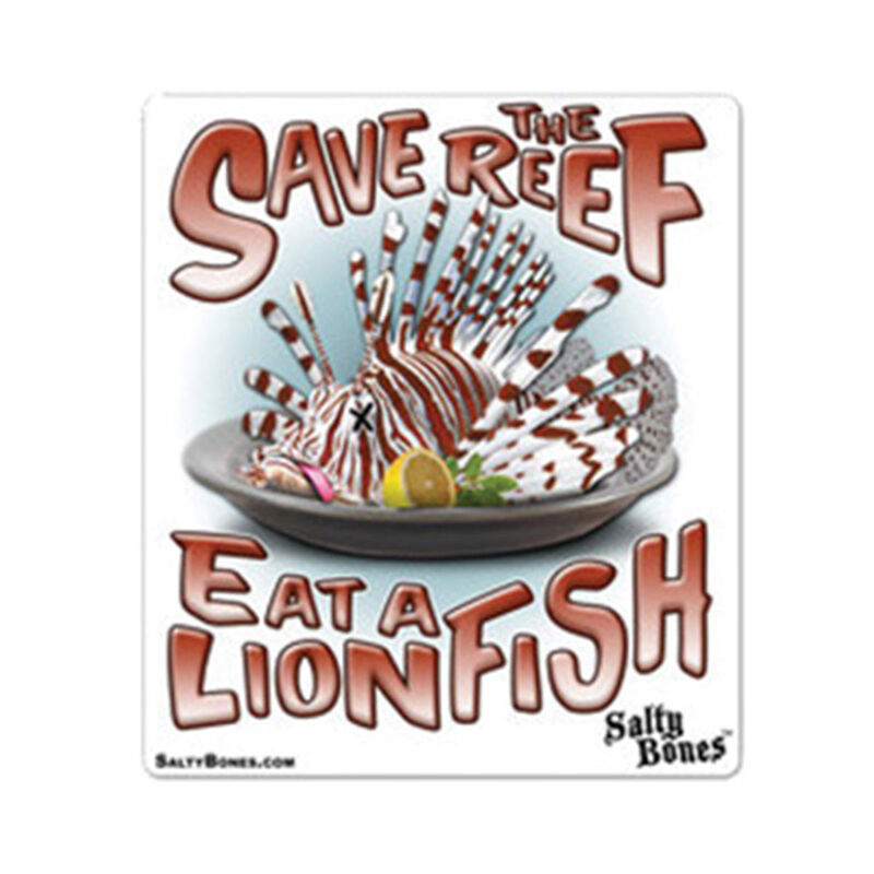 6" Vinyl Decal Save the Reef, Eat a Lionfish image number 0