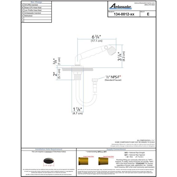 Deck-Mount Sprayer Classic Black Sprayer, 6' Black Rubber Hose, Ultra-Low Profile Holder image number 3