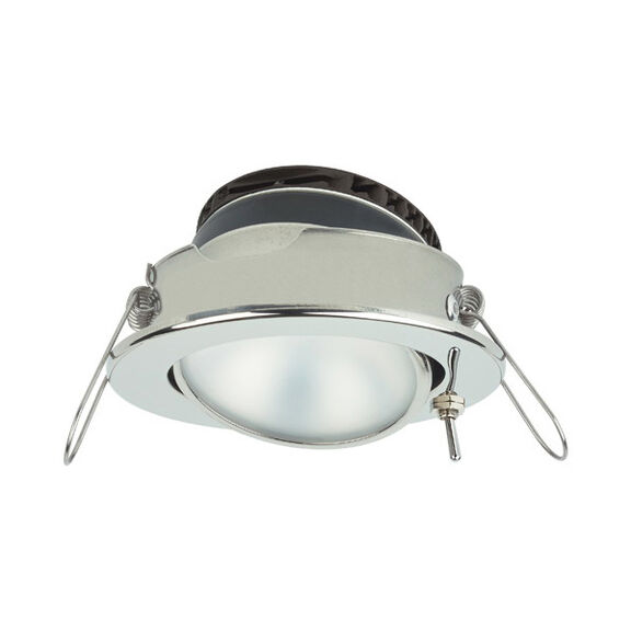 PowerLED Eyeball Downlight with Switch 10 to 30V DC Stainless Steel Trim Ring 3 x 1 Watt LED IP20 image number 0