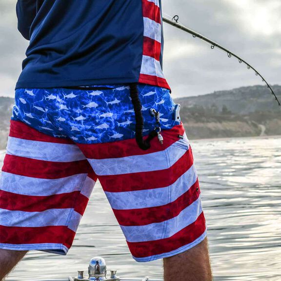 Blue Pelagic Sharkskin Shorts PELAGIC Men's SHARKSKIN™ Americamo