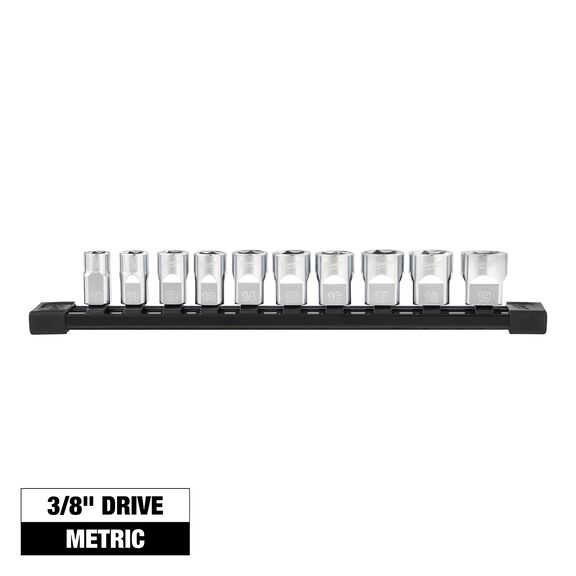 3/8" Metric Sockets with FOUR FLAT&trade; Sides, 10 Piece image number 0