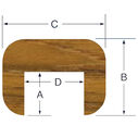 Large Cap Teak Molding, 1 3/16" x 7/8" x 5' image number 4