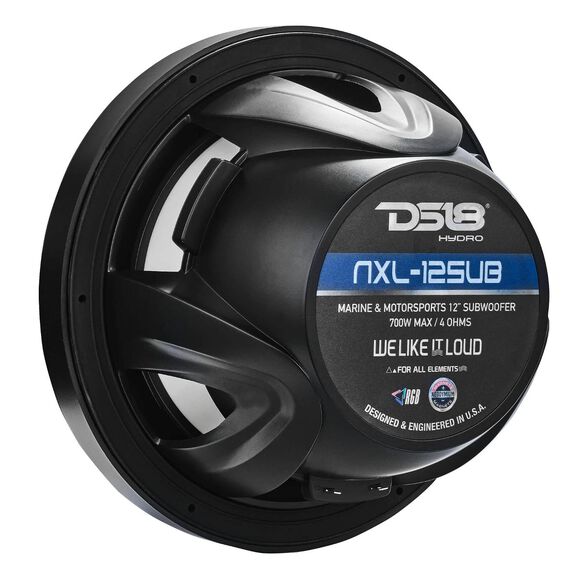 HYDRO 12" Marine Subwoofer with Integrated RGB Lights, 700 Watts SVC, 4-Ohm, Black image number 4