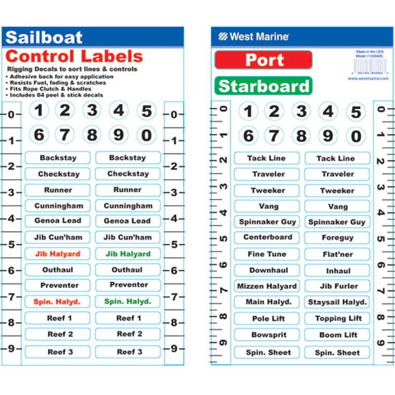 Sailboat Control Labels image number 0