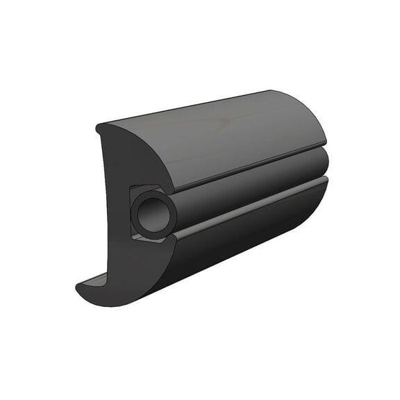 Flexible Vinyl Rub Rail, 1-7/8" H x 1-1/8" W, Black image number 0