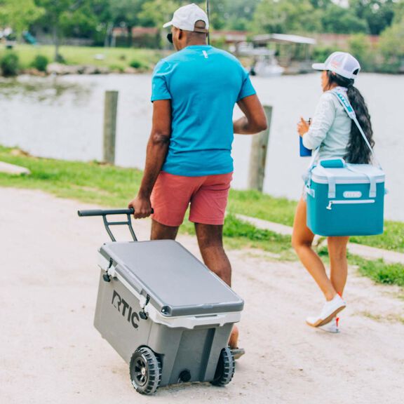 RTIC 52 QT Ultra-Light Wheeled Cooler, Dark Grey & Cool Grey image number 2
