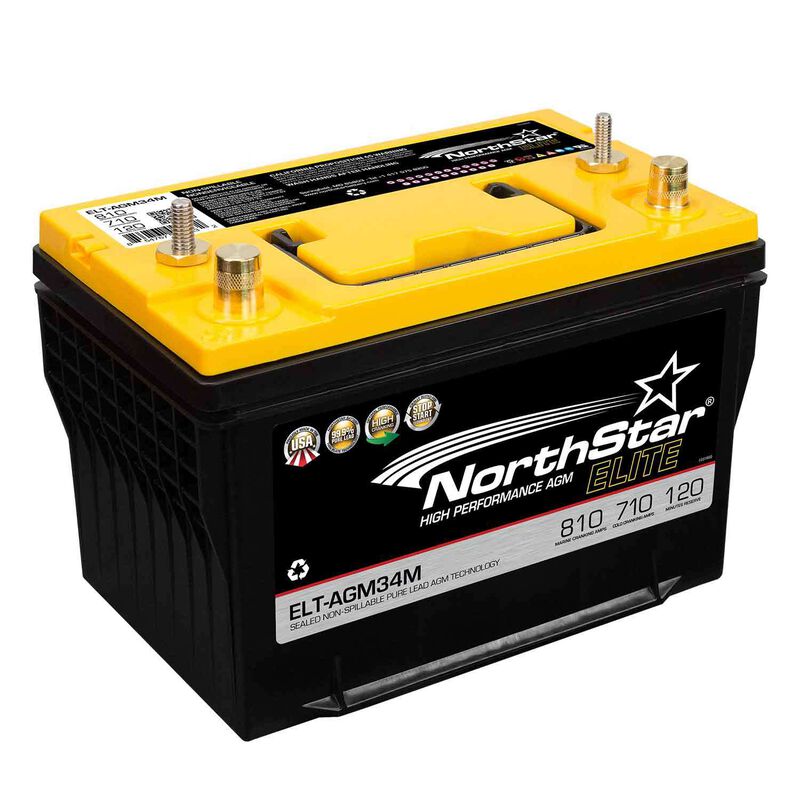 Elite High Performance Pure Lead 34M AGM Battery with SAE/Threaded Terminals image number 1