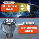 SEAFLO 360&deg; Rotating Remote Control LED Searchlight, 10-30V DC, 2700 Lumens, Wired Remote, Black image number 2