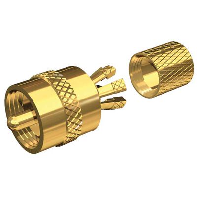 PL-259 Gold-Plated Center-Pin Connector, RG-8X or RG-58/AU Coax