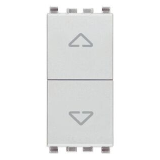 Vimar Eikon Two Interlocked Push Buttons 1P NO+NO 10A with Directional Arrows, Next (Silver)