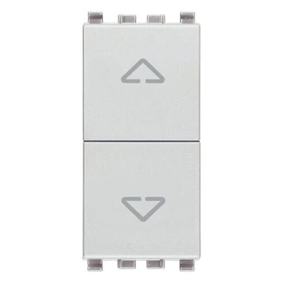 Vimar Eikon Two Interlocked Push Buttons 1P NO+NO 10A with Directional Arrows, Next (Silver) image number 0