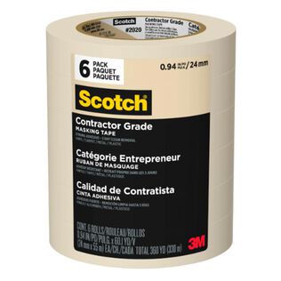 Scotch Contractor Grade Masking Tape 2020-48SP6, 1.88" x 60.1 yd (48 mm x 55 m), 6 rolls/pack