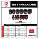 SHOCKWAVE&trade; Impact Duty&trade; 3/8" Drive SAE Standard 6 Point Socket Set, 12 Piece image number 1