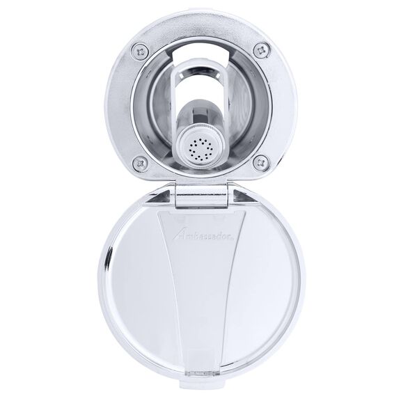 Recessed Shower Chrome Cup & Lid, Hammer-Head Arctic White Sprayer, 6' Stainless Steel Hose image number 4