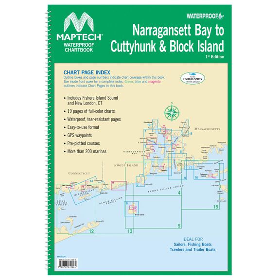 WPB0320-02WMDS Waterproof Chartbook Narragansett Bay to Cuttyhunk & Block Island, 2nd Edition image number 0