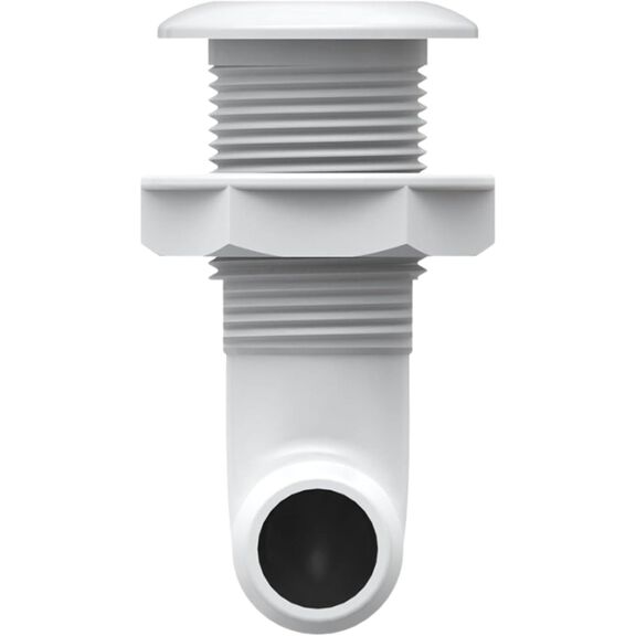 SEAFLO 1 in Angled Thru Hull Fitting with Built-In Check Valve Stainless Steel Cap image number 2