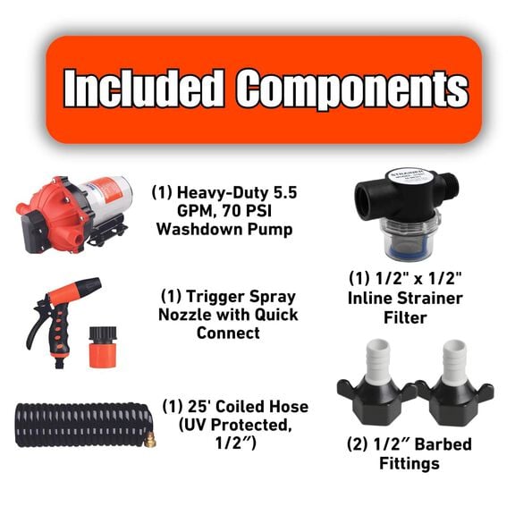 SEAFLO 55-Series Washdown Pump Kit, 12V DC, 5.5 GPM, 70 PSI image number 3