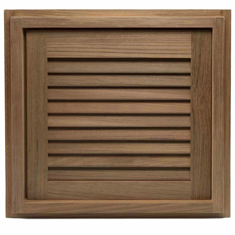 Right Hand Teak Louvered Door & Frame, 15" x 15" image number 3