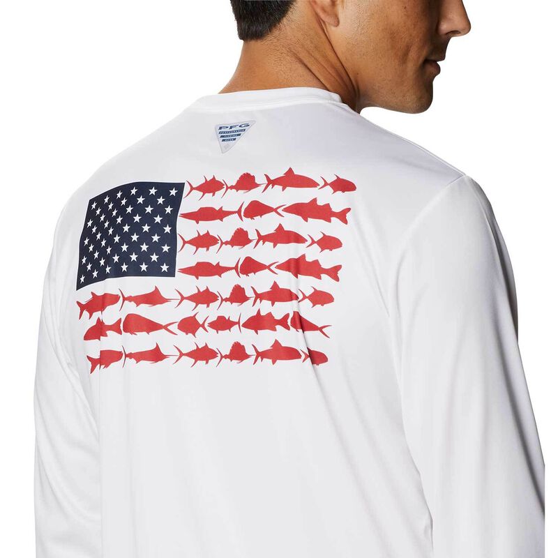 Columbia Men's Terminal Tackle PFG Fish Flag Long Sleeve Shirt - XXL - White