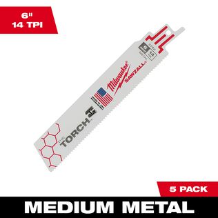 6" 14 TPI THE TORCH&trade; SAWZALL&reg; Blades, 5 Pack