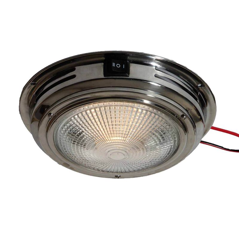 5 1/2" Dome Light, Stainless, Clear Bulbs image number 0