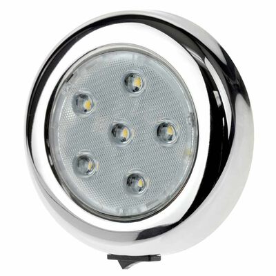 Stainless Steel Surface-Mount 4" LED Light with Switch, White