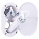 Trinidad Transom Shower Cold Only, Arctic White Cup & Lid, Hammer-Head Arctic White Sprayer, 10' White Rubber Hose, Chrome Trinidad Handle image number 2