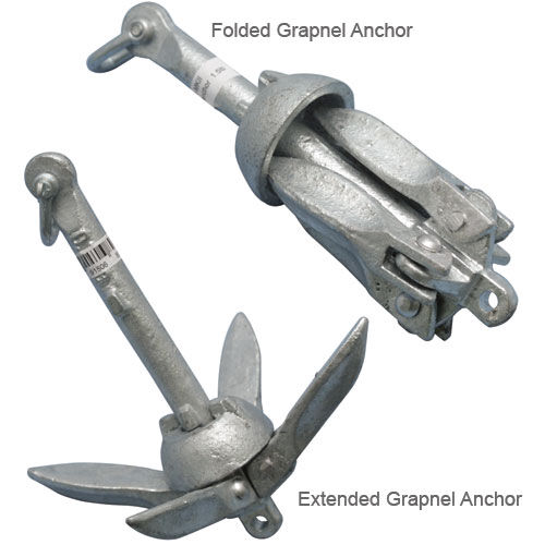 New Norestar 17.5 lbs Folding Grapnel Anchor w/ 130' Rope For Small Boat Dinghy 