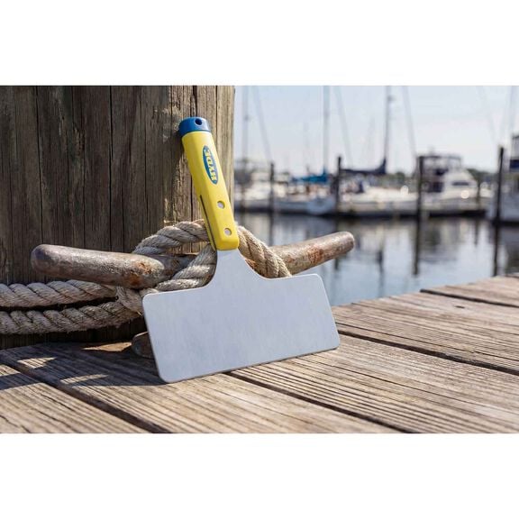 Marine 10'' Stainless Steel Stiff Blade Scraper Acme Threaded Handle image number 1